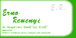 erno remenyi business card
